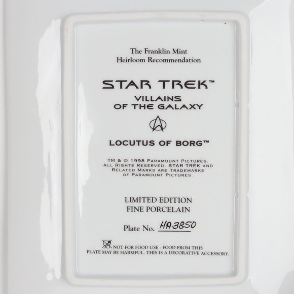 Franklin Mint LOCUTUS OF BORG LE Plate STAR TREK VILLAINS of the GALAXY 1998 - Picture 4 of 5